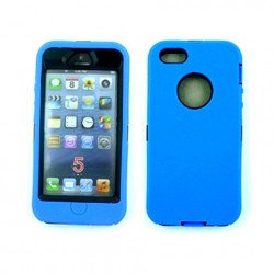 iPhone 5S 5 Armor Defendor Case with Built In Screen (Blue-Black)